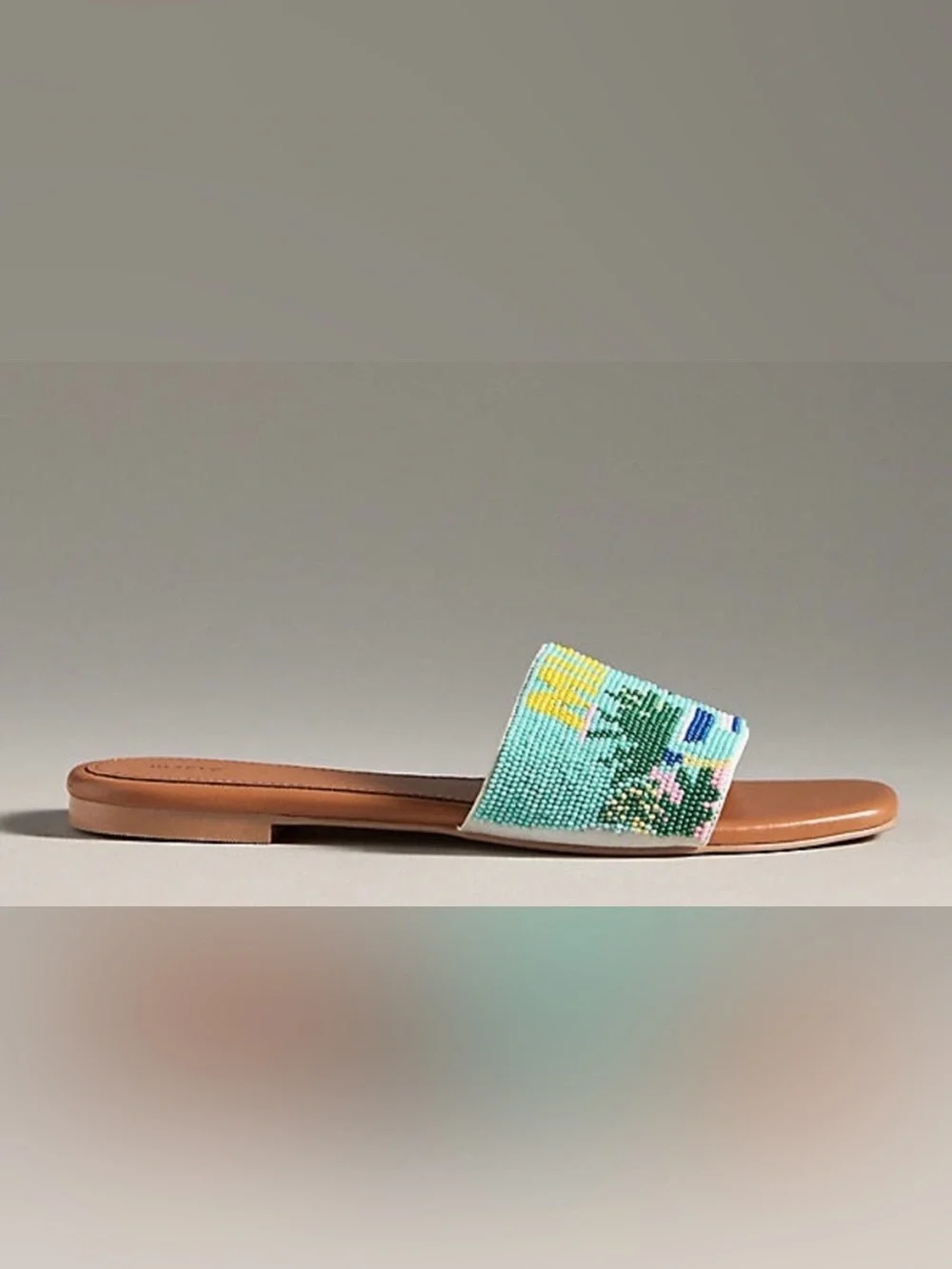 New Anthropologie Maeve The Fiona Beaded Miami Slide Sandals Shoes Size 36